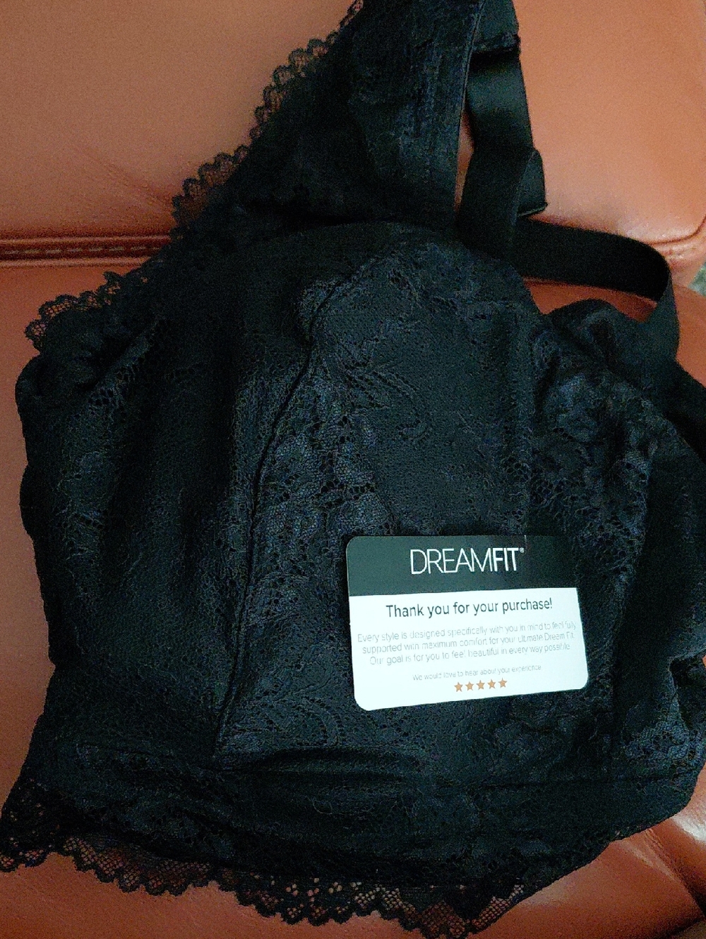 DreamFit Black Lace Bralette - Comfortable Everyday Support